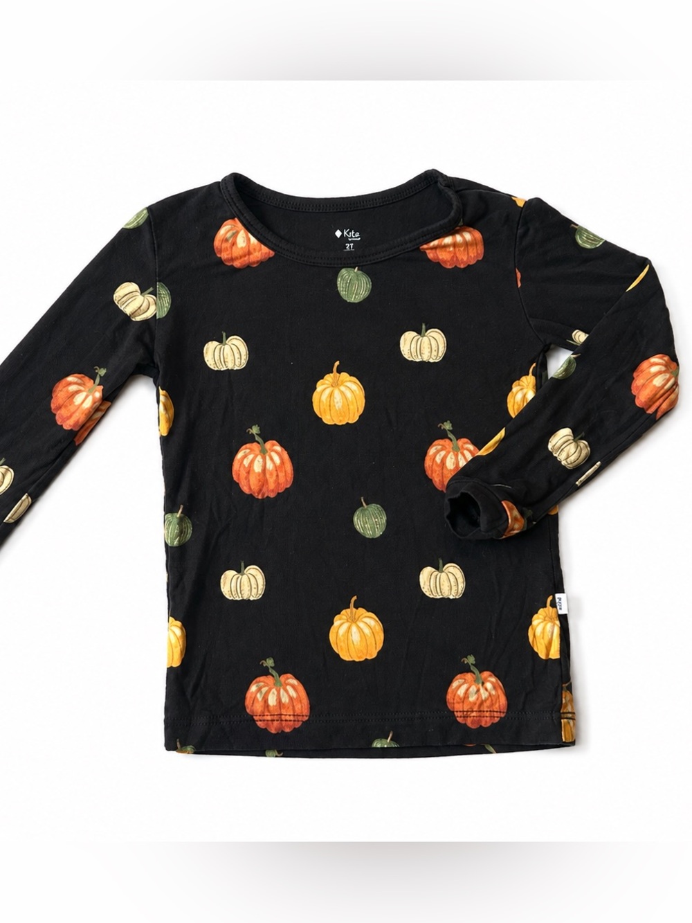 Kyte Baby Pumpkin Long Sleeve Bamboo Shirt Black 2T Fall Halloween Unisex